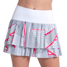 Load image into Gallery viewer, Lucky In Love Geo Glow Pleated Womens Tennis Skirt - White/XL
 - 1