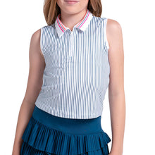Load image into Gallery viewer, Lucky In Love Glow Point Girl Sleeveless Golf Polo - White/M
 - 1