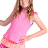 Lucky In Love Lace Frill Girls Sleeveless Golf Polo