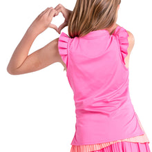 Load image into Gallery viewer, Lucky In Love Lace Frill Girl Sleeveless Golf Polo
 - 2