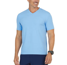Load image into Gallery viewer, Ibkul Solid Short Sleeve V Neck Mens Tennis Shirt - Peri/XL
 - 1