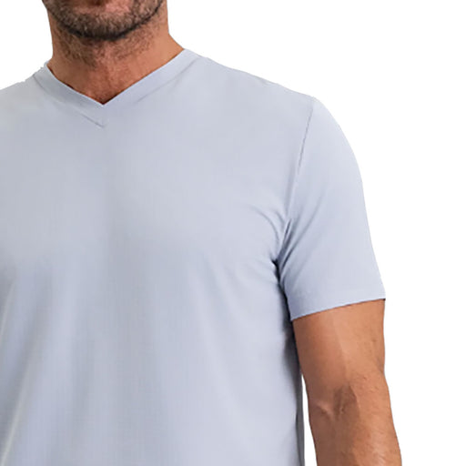 Ibkul Solid Short Sleeve V Neck Mens Tennis Shirt