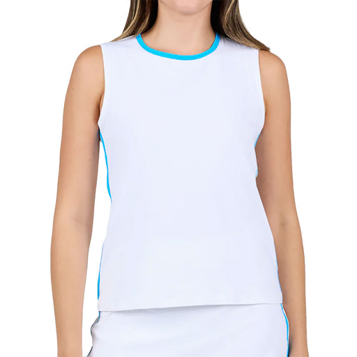 Sofibella Electric Wht 23in Womens Tennis Tank Top - White/L