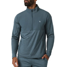 Load image into Gallery viewer, Vuori Sunday Element Mens Half-Zip Polo - Blue Sea Hthr/XL
 - 4