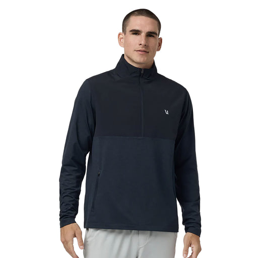 Vuori Sunday Element Mens Half-Zip Polo - Ink Heather/XL