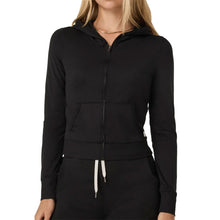 Load image into Gallery viewer, Vuori Halo Mini Full Zip Womens Hoodie - Black Heather/L
 - 1