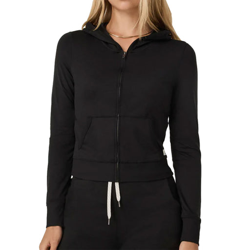 Vuori Halo Mini Full Zip Womens Hoodie - Black Heather/L