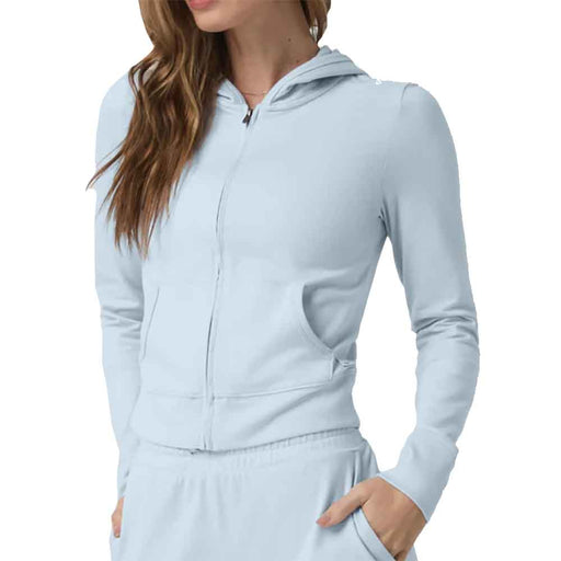 Vuori Halo Mini Full Zip Womens Hoodie - Soft Sky Hthr/L