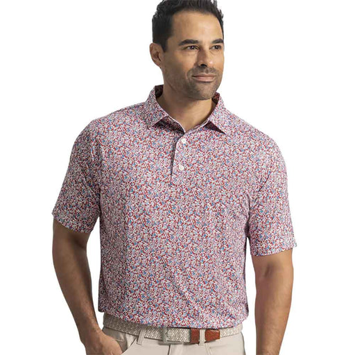 FootJoy Meadow Print Lisle Mens Golf Polo - Ntckt Rd/Chm/Bl/XXL