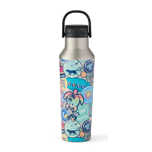 Life Is Good Beach Sticker 20oz Water Bottle