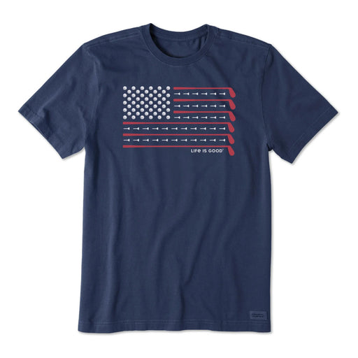 Life Is Good Golf Flag CrusherLite SS Mens T-Shirt - Darkest Blue/XXL