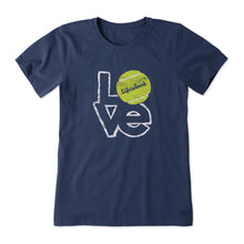 Load image into Gallery viewer, Life Is Good Love Tennis Shortsleeve Women T-Shirt - Darkest Blue/XL
 - 1