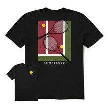 Load image into Gallery viewer, Life Is Good Tennis Court SS Crusher Mens T-Shirt - Faded Black/XXL
 - 1