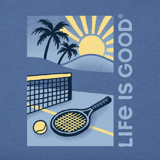 Life Is Good Tennis Court Beach SS Mens T-Shirt