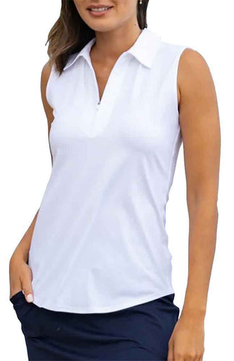 Jofit Sleeveless Womens Golf Polo - White/XXL