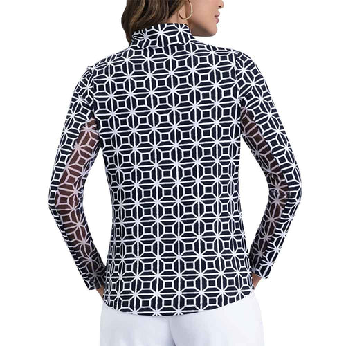 Ibkul Carolyn Long Sleeve Mock Womens Golf Quarter-Zip - 2
