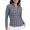 Ibkul Carolyn Long Sleeve Mock Womens Golf Quarter-Zip