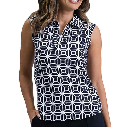 Ibkul Carolyn Sleeveless Womens Golf Polo - Black/XL