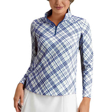 Load image into Gallery viewer, Ibkul Tony Long Sleeve Mock Womens Golf QZ - Navy/White/XL
 - 7
