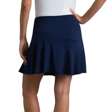 Load image into Gallery viewer, Ibkul Solid Flounce 16.5 inch Womens Golf Skort - Classic Navy/XL
 - 4
