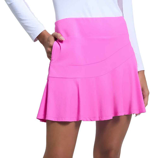 Ibkul Solid Flounce 16.5 inch Womens Golf Skort - Hot Pink/XL