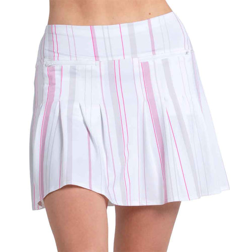 Lucky In Love Paris Stripe Pockt Womens Golf Skort - White/XL