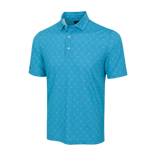 Greg Norman ML75 Jersey Geo Aquatic Echo Mens Golf Polo