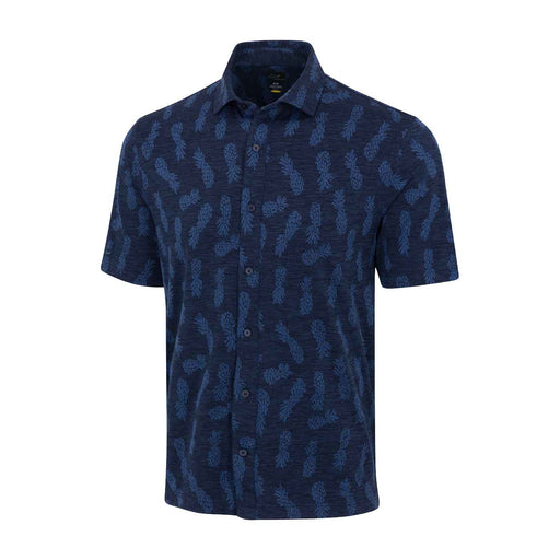 Greg Norman Pineapple Full-Button Mens Golf Polo - Navy/XL