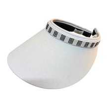 Load image into Gallery viewer, GloveIt Square Crystal Bling Womens Golf Visor - White/One Size
 - 1