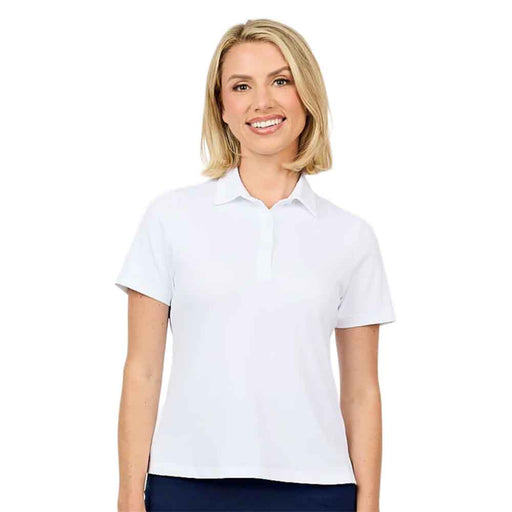 Sofibella Golf Colors UV Pique Womens SS Golf Polo - White/2X