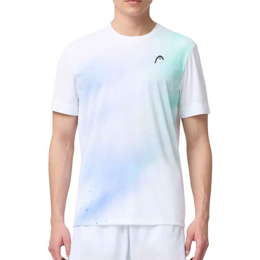 Head Topspin Mens Tennis T-Shirt - Turq/Prnt Vison/XL