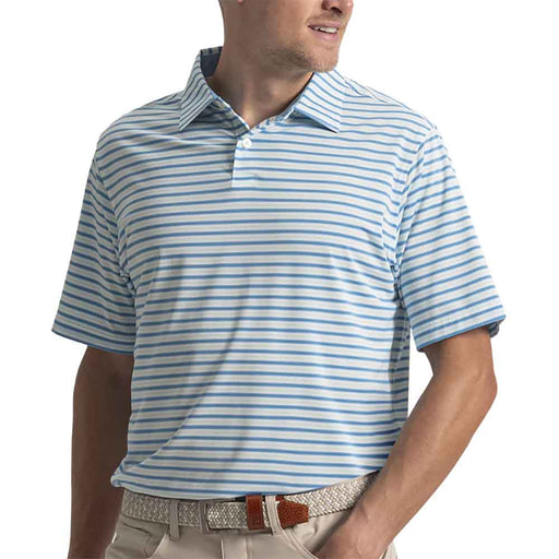 FootJoy Pinstripe Pop Stripe Lisle Mens Golf Polo - Wt/Bl Rf/Dp Rf/XL