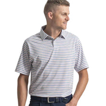 Load image into Gallery viewer, FootJoy Pinstripe Pop Stripe Lisle Mens Golf Polo - Wt/Chmb/Blu/Red/XL
 - 4