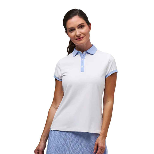 Fairway & Greene Ellie White/Oxford Womens Golf Polo