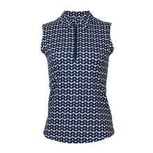 Load image into Gallery viewer, Jofit Sleeveless Midnight Leaves Womens Golf Polo - Midnight Leaves/XL
 - 1