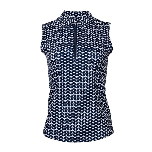 Jofit Sleeveless Midnight Leaves Womens Golf Polo - Midnight Leaves/XL