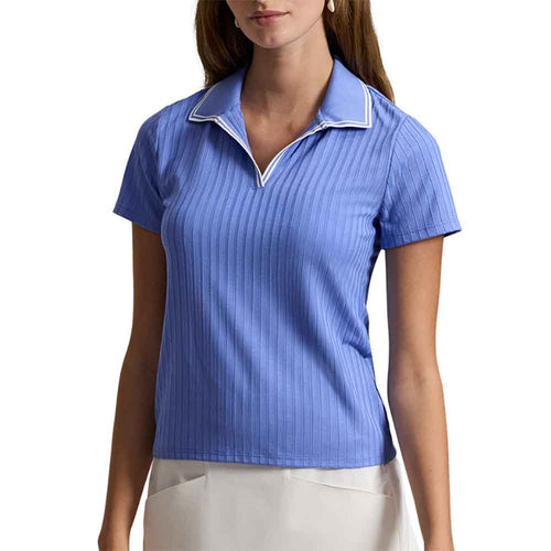 RLX Polo Golf Drop Needle Rib Knit Blue Mist Short-sleeve Womens Golf Polo
