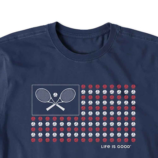 Life Is Good Tennis Flag Crusher SS Mens T-Shirt