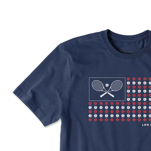 Life Is Good Tennis Flag Crusher SS Mens T-Shirt