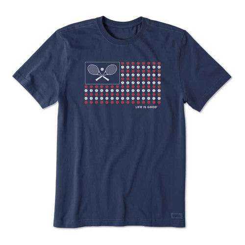 Life Is Good Tennis Flag Crusher Shortsleeve Mens T-Shirt