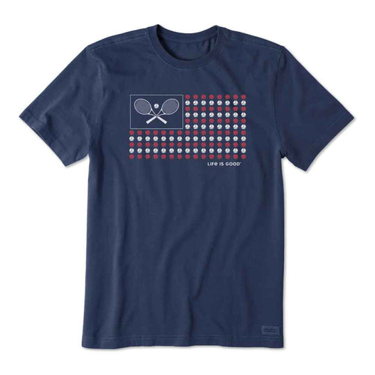 Life Is Good Tennis Flag Crusher Shortsleeve Mens T-Shirt