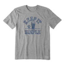 Load image into Gallery viewer, Life Is Good Keep It Simple CrusherLt SS Mens Tee - Heather Gray/XXL
 - 1