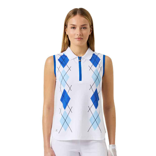 Daily Sports Argyle Womens Sleeveless Golf Polo