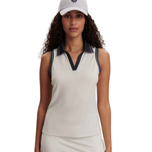 Load image into Gallery viewer, Varley Isaac Performance Sleeveless Wmn Golf Polo - White/Bl Nights/L
 - 1