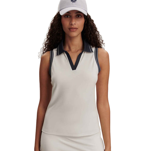 Varley Isaac Performance Sleeveless Wmn Golf Polo - White/Bl Nights/L