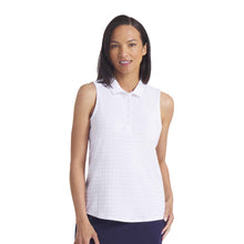 Load image into Gallery viewer, Puma Golf Houndstooth Womens Sleeveless Golf Polo - White Glow/XL
 - 1