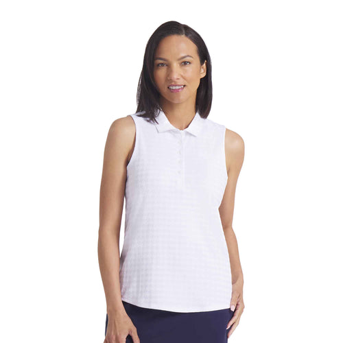 Puma Golf Houndstooth Womens Sleeveless Golf Polo