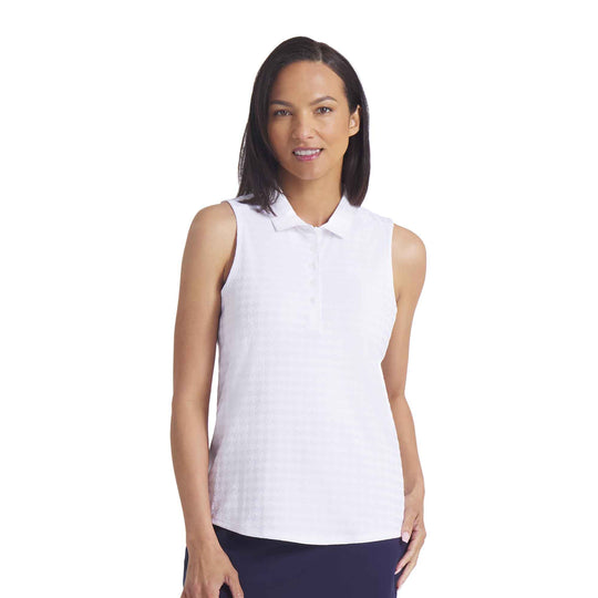 Puma Golf Houndstooth Womens Sleeveless Golf Polo