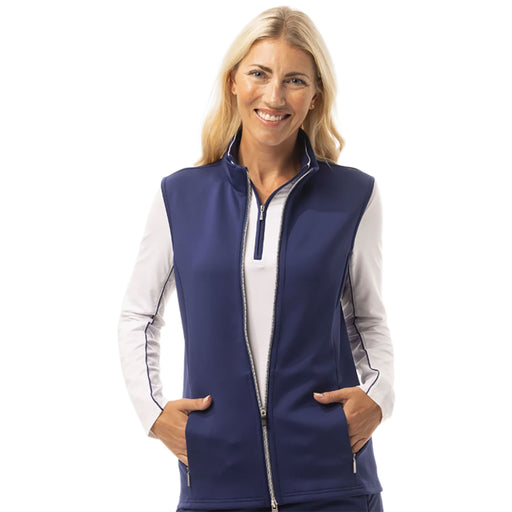 SanSoleil SolLayer Zip Womens Golf Vest - Navy/XL