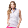 SanSoleil SolTek Lux Sleeveless Print Baybreeze Mock Womens Sun Shirt